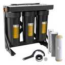 Filterelated Upgraded 3-Stage RV Water Filter with Bracket, PP+Polyphosphate, Carbon Block & 0.01μm UF, 3/4" Brass Fittings, Reduces Sediment, Chlorine, Metals & Odors for Camper, Boat, Garden