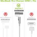 Mac Book Pro Charger 60W L-Tip Mag 1 Power Adapter, Compatible with Mac Book Pro 13 inch (Before Mid 2012 Models)