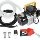 Self Priming 110v Ac 16GPM Oil Transfer Pump, Fuel Diesel Kerosene Biodiesel Pump with Nozzle, 2M Oil Inlet Hose and 4M Oil Outlet Hose