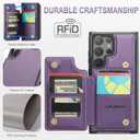 Vinich for Samsung Galaxy S25 Ultra Wallet Case with Card Holder, RFID Blocking Credit Slots Kickstand Shockproof Phone Cover Fit for Galaxy S25 Ultra 6.9" Purple