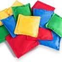 Super Z Outlet Nylon Cornhole Bean Bags Toy Set Sack Hand Toss Games Weights for Kids (5" x 5" Assorted Colors)