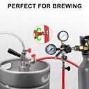 5ft Kegerator CO2 Gas Line and Beer Lines, ID 5/16'' Red Co2 Gas Hose and ID 3/16'' Clear Beer Keg Lines Food-Grade PVC Tube with 6PCS Hose Clamps for Home Brewing