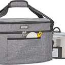 HOMEST Slow Cooker Bag for Crock-Pot 6-8 Quart, Insulated Travel Carrier with Easy to Clean Lining, Carry Case with Top Zip Compartment and Accessory Pocket (6 Quarts, Grey)