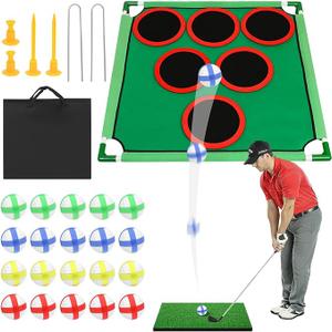 Battle Golf Game - Chip and Stick Golf Game Indoor Outdoor,Includes 20 Velcro Golf Balls, Putting Mat & Carrying Bag, Home Golf Target Games Backyard Games for Young Adults, Fathers & Golfers
