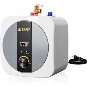 Electric Mini Tank Water Heater 2.5 Gallon, 110V 1500W Under Sink Instant Hot Water Heater with Digital Display, Pressure Relief Valve for RV, Camper, Kitchen, Garage, Food Truck
