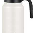 51oz Thermal Coffee Carafe for Home & Office, 12H Hot Insulated Pitcher with Drip-Free V-Spout and Easy Clean 2.75" Wide Mouth, Cream