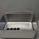 Cat Litter Box Pet Cat Toilet Sand Box Non Stick with High Sides for Big Cats Stainless Steel Kitty Litter Pan Kitten Toilet, 32x22x10cm