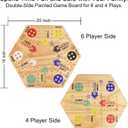 MUCITAGF 20" Wooden Wahoo Board Game Double-Sided for 4 or 6 Players Fast Track Board Game, Original Marble Game Set with 36 Marbles, 8 Dice for Family Night, Parties and Adult Gifting