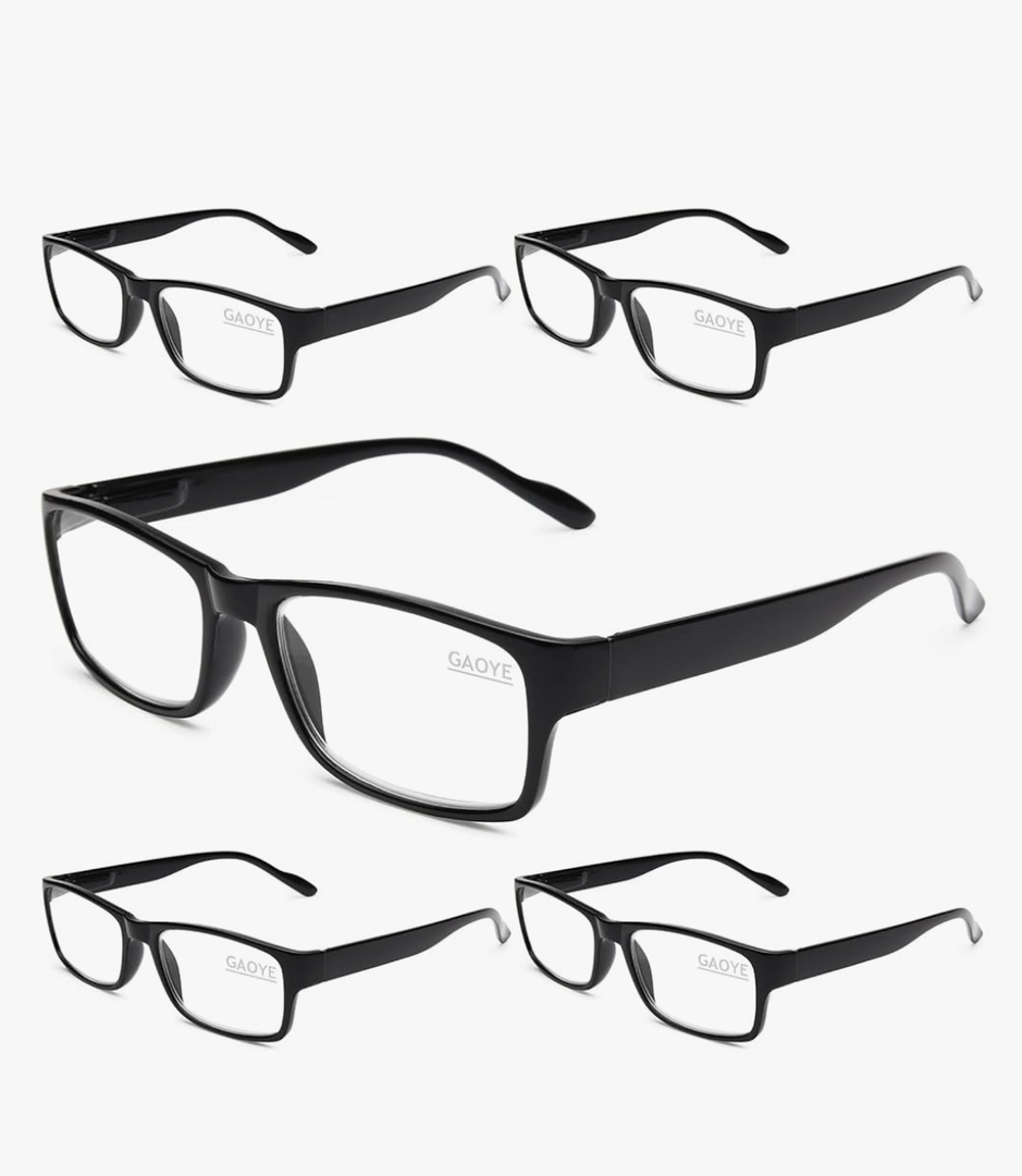 Gaoye Professional Reading Glasses for All Day - Computer Readers with Blue Light Protection - Value Pack of 3. +0.5, Black