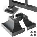 4pcs Aluminum Deck Base Covers - Post 1.25" Handrail, Skirt, Stair, Porch, Deck Railing Brackets (Black)