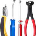 Upholstery Staple Remover Tack Puller Nail Remover Tool Set Nail Puller Plier, Staple Puller, Tack Lifter, Fastener Remover, for Furniture Floor Wall Wooden Case Car Photo Frame (4 pcs)