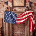 Chumia Vintage American Flag Banner Patriotic Fireplace Mantel Scarf 4th of July USA Flag Scarf Rustic Independence Day Mantle Cover Decor for Memorial Veterans Day Home Party 31.5 x 98.5 inches