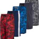 Real Essentials 5-Pack Boys' Dry-Fit Active Athletic Performance Basketball Shorts with Pockets (X-Large, Set 5)