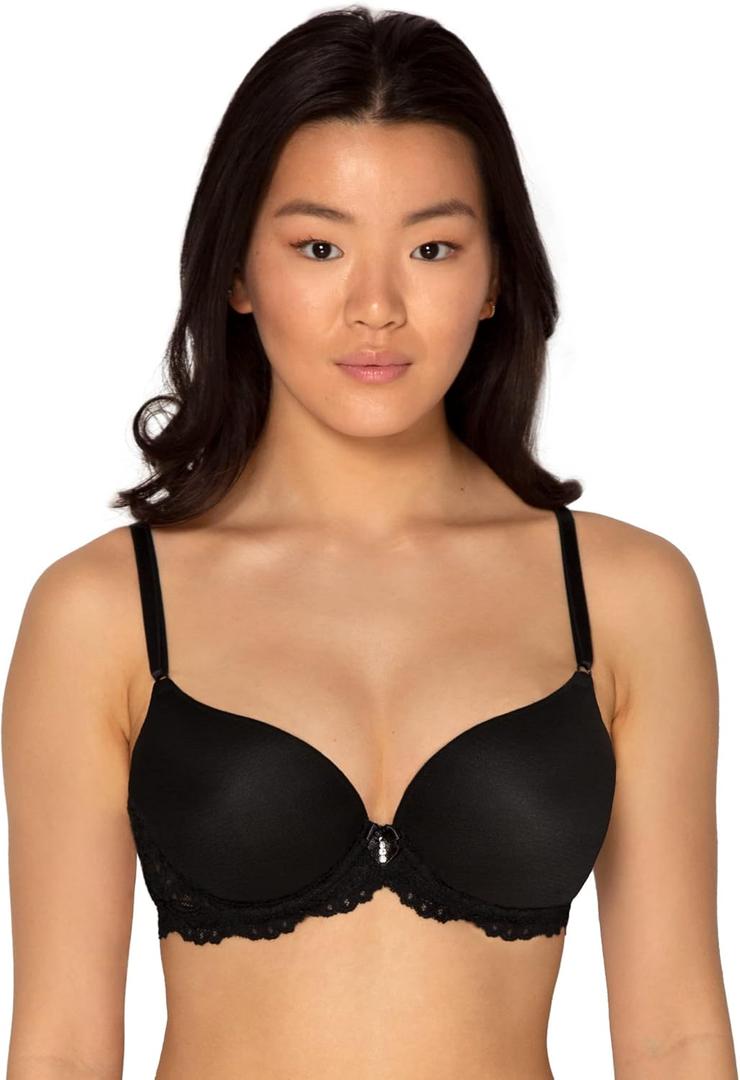 Smart & Sexy Womens Iconic Lace Push Up Bra (42C, Black Hue (Mesh))