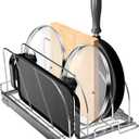 VEVOR Pan and Pot Rack, Expandable Pull Out Under Cabinet Organizer, Cookie Baking Pans tray Organization, Adjustable Wire Dividers, Steel Lid for Kitchen Cabinet & Pantry, 8.5"W