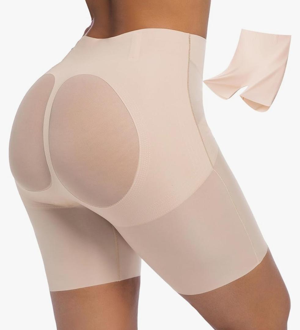 PRETTYWELL Womens Shapewear Shorts Mid-Waist Tummy Control Butt Lift Slip Shorts for Dresses,Seamless no Roll Thigh Slimmer, 2XL