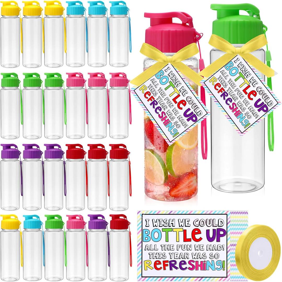 Yungyan 24 Sets End of Year Gifts for Students 17 oz Water Bottles Bulk Portable Sports Water Bottle Summer Graduation Student Gift from Teachers for Kids School Classroom Prize Goodie Bag (Flip Cap)