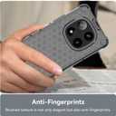 Ultra-Thin Honeycomb Shockproof Cover for Xiaomi Redmi Note 14 Pro 5G, Non-Yellowing Durable PC Back Anti-Scratch Drop Protection Phone Case for Xiaomi Redmi Note 14 Pro Transparent Black