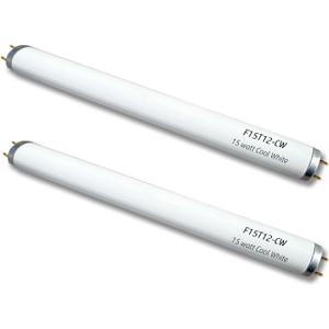 2pack F15T12-CW Cool White 15Watt Fluorescent Light Bulb,18inch 4100K Straight Linear Preheat Lamp,T12 Tube 1.5'' Dia Replacement for Kitchen and Bath