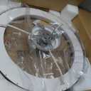 24" Low Profile Flush Mount Wood Fandelier Ceiling Fan with Light
