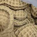 100% Turkish Cotton Throw Blanket King Size Caramel - Premium Quality, Light and Airy Waffle Weave All-Season Quilt - Lux Decorative Bedspread (Caramel, King Size 95" x 110" Inch)