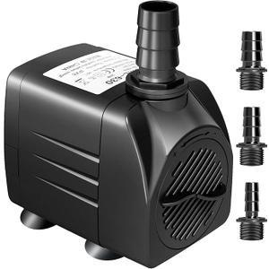 GROWNEER 550GPH Submersible Pump 30W Fountain Water Pump, 2000L/H, with 7.2ft High Lift, 3 Nozzles for Aquarium, Fish Tank, Pond, Hydroponics, Statuary, Pool