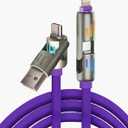 4-in-1 Fast Charging Cable, 240W USB-A/C to Type-C,4-in-1 Universal Multi USB Charging Cable,240W Max Fast Charger Cord, Purple