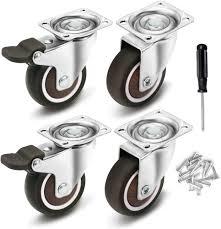 4 Inch Heavy Duty Caster Wheels No Noise Wheels Swivel Casters Set of 4 (Free Screws)