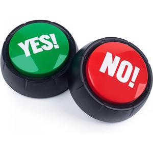 MyMealivos Funny Buzzer Button Toy - Gag Gifts, Game Addition, Stocking Stuffer (Yes No) (Green)