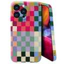 SEized Case Compatible with for iPhone 13 Pro Max Colorful Checkerboard Phone Case 3D Soft Slim Drop Shockproof Case for Girl Women Phone Case for iPhone 13 Pro Max