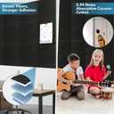 Large Cork Board | 48"x36" Felt Bulletin Board with Safe Removable Adhesive Tabs, 12-Pack Felt Wall Tiles for Home, Office, Classroom Essentials, Black