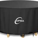 Kipiea Round Patio Table Cover Waterproof, Heavy-Duty Round Patio Furniture Covers, No Tears Anti UV No Fading (62" Dia x 27.5" H)