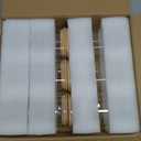 Glass Storage Jars 6 Pack -50oz (10cmx20cm)Clear Glass Food Storage Containers with Airtight Bamboo Lid Stackable Kitchen Canisters for Candy,Cookie,Rice,Sugar,Flour,Pasta,Nuts and Spice Jars(Square)