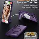 Temdan Magnetic for Samsung Galaxy S25 Plus Case, [Innovate Stand][Military Grade Drop Protection][Non Slip][Translucent Matte] Shockproof Phone Case for Galaxy S25 Plus 6.7" 2025 -Purple