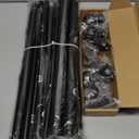 Matte Black Double Curtain Rods, 28-48 Inch Decorative Drapery Rod with Round Finials