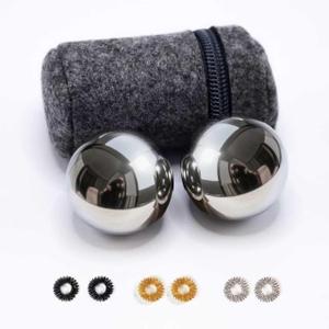 2.1-inch Stainless Steel Chiming Baoding Balls Chinese Health Balls for Hand Therapy, Exercise & Stress Relief (Without Bell Sound)
