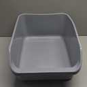 Large Cat Litter Box with High Sides, Cat Boxes for Indoor Cats, Cat Litter Pan for Kitty, Litter Box with Low Entry, Anti-Splashing, Easy to Clean (Grey)