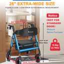 Walkers for Seniors with Seat,450Lbs Rolling Walker, 22" Extra-Wide Heavy-Duty Foldable All-Terrain Rollator Walker with Adjustable Ergonomic Breathable Seat,Brake,Adjustable Height 33"-41.5"(Blue)