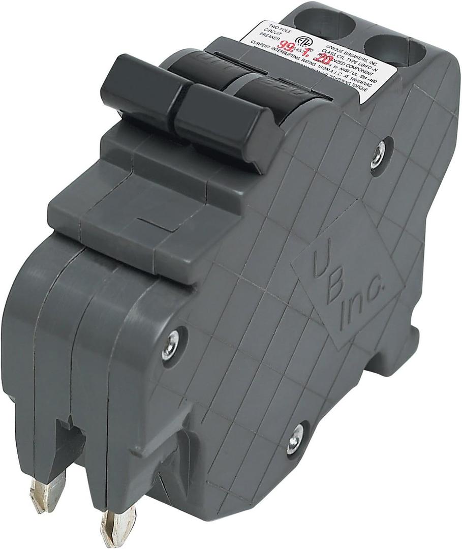 Connecticut Electric UBIF0215N Newly Manufactured Federal Pacific Electric Stab-Lok NC215 Replacement Circuit Breaker Two Pole 15 Amp Thin Series, Gray