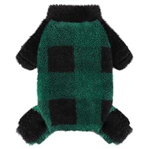 Dosuyi Turtleneck Dog Pajamas for Small Dogs, Fleece Puppy Sweater, Winter Cute Tiny Pet Clothes Pet Jumpsuits Chihuahua Yorkie Puppy Cat Clothes (Medium, Green)