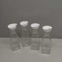 GUSTO [50 oz - 4 Pack] Plastic Carafe with Lid, Large Capacity Square Base - Clear Pitcher with Flip Top Lid, Easy-Pour Spout Juice Containers with Lids, Hand Wash Only - Perfect for Mimosa Bar