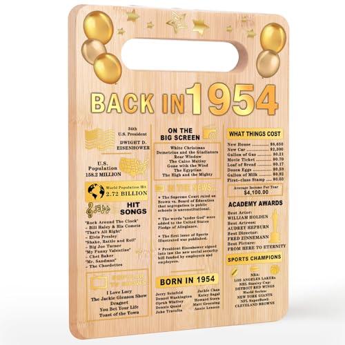 ZsaTuiy 70th Birthday Gifts for Women Men,70 Year old Birthday Present, Back In 1954 Cutting Board,70th Birthday Decorations,Best Gifts 70 Years Old women,70th Birthday Gifts for Women,Gold