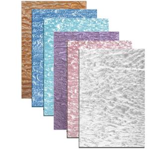 TOEPODO Pearlescent Ripple Cast Acrylic Sheets 1/8 Thick Marble Acrylic Sheets for Laser Cutting Plexiglass Sheets for Art Design DIY Crafts Home Deco (3, Metal Purple, 12x12 Inch)