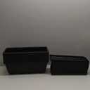 Window Box Planter, 10 Pack Plastic Vegetable Flower Planters Boxes 17 Inches Rectangular Flower Pots with Saucers for Indoor Outdoor Garden, Patio, Home Decor (Black)