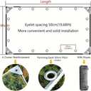 Clear Vinyl Tarp, 10' X 12', 14 Mil Clear Tarps Heavy Duty Outdoor Garden Rainproof Covering with Grommets, 420g/m Tear Resistant PVC for Camping, Greenhouse, etc.