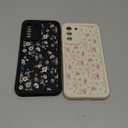 2 Pack Flower Phone Case for Samsung Galaxy S21 Plus 5G 6.7",Cute Floral Print Cases Unique Plant Design Pattern for Women Girls Teens,Soft TPU Shockproof Protective Cover S21 Plus,Beige Black