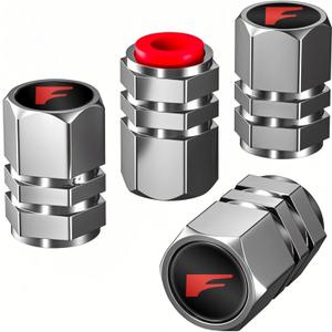 Aluminum 4pcs Compatible with F Sport Tire Valve Stem caps Cover Set for F Sport LINE Car Accessories Decor. (Silver-for-F)