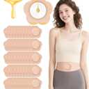 2 x 50PCS Castor Oil Patches, Organic Castor Oil Pack Wrap, Beige Disposable Self-Adhesive Pads for Belly Button, Leak-Proof Design for Women & Men, Portable & Easy to Use, No Wash (Oil Not Included)