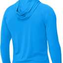 Boladeci Men's UPF 50+ Sun Protection Lightweight Hoodie Shirts Long Sleeve Fishing Shirt SPF UV Hiking Swim (X-Large, Azure)