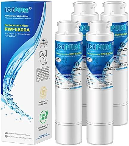 ICEPURE RWF5800A Refrigerator Water Filter Replacement for Frigidaire EPTWFU01, EWF02, Pure Source Ultra II, PureSource Ultra 2, SCWFTCTO, GP006, EPTWFUO1, MR022, JO22, BO022, TH-01, DE022, 1007 4PACK